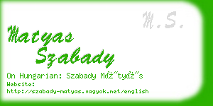 matyas szabady business card